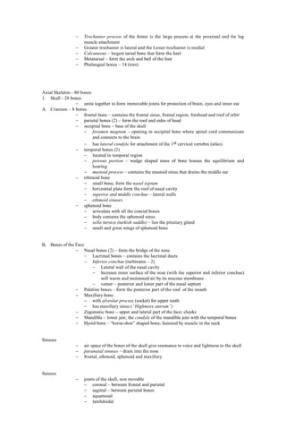 Musculo Skeletal Handouts