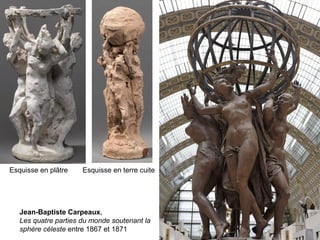 Jean-Baptiste Carpeaux,
Les quatre parties du monde soutenant la
sphère céleste entre 1867 et 1871
Esquisse en plâtre Esquisse en terre cuite
 