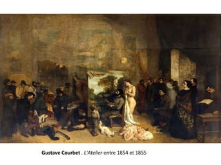 Gustave Courbet . L'Atelier entre 1854 et 1855
 