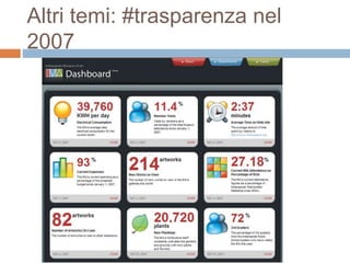 Altri temi: #trasparenza nel 
2007 
 