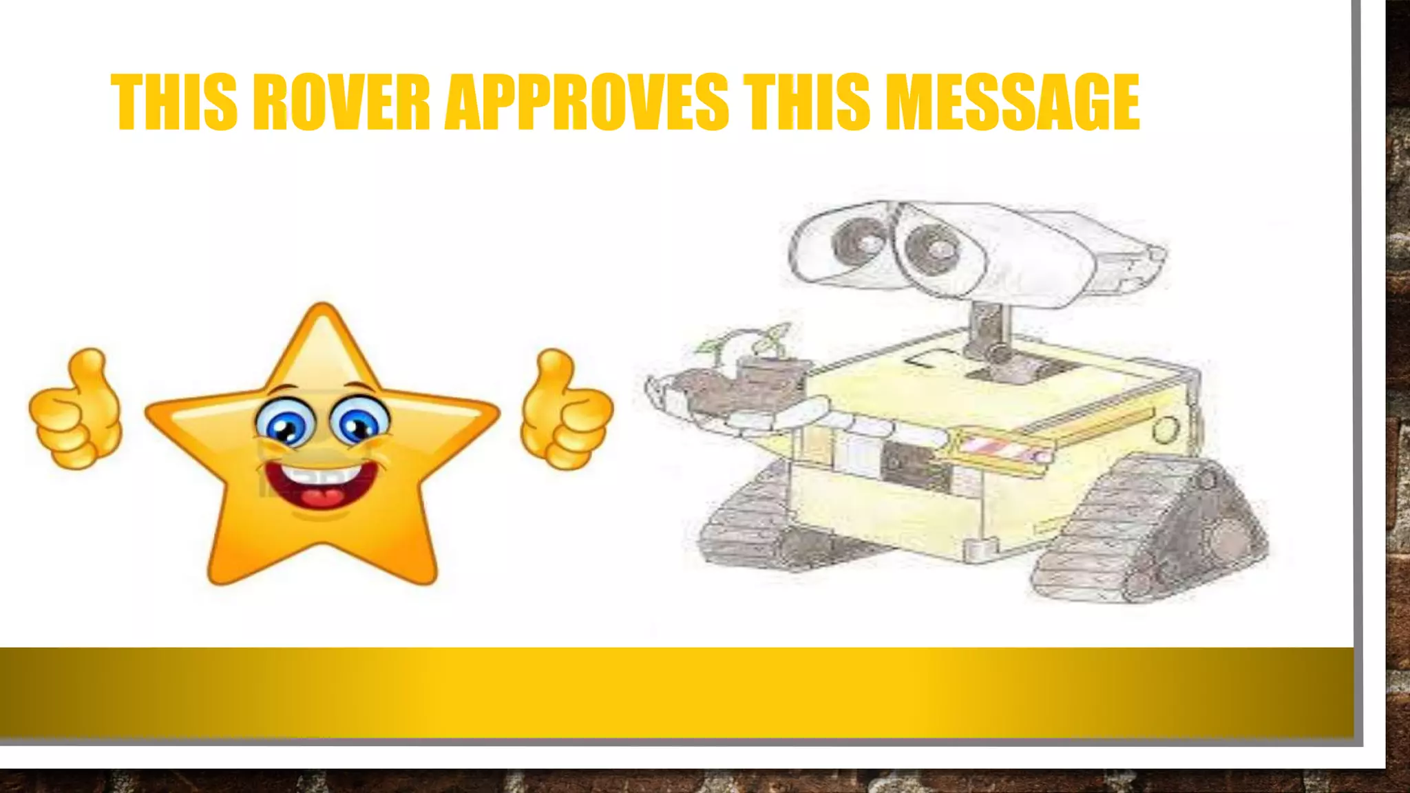 THIS ROVER APPROVES THIS MESSAGE