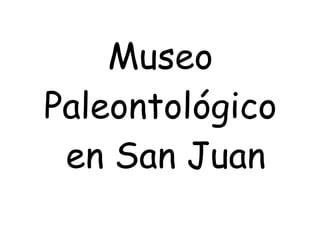 Museo Paleontológico  en San Juan 