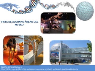 VISTA DE ALGUNAS ÁREAS DEL 
MUSEO: 
DISEÑO ESTRUCTURAL II 
PROFESOR: ING. RUBÉN LOZA JARAMILLO/ ALUMNA: CUEVAS ANDRADE SANDRA VERÓNICA 
 