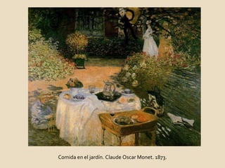 Comida en el jardín. Claude Oscar Monet. 1873. 
