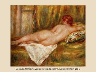 Desnudo femenino visto de espalda. Pierre Auguste Renoir. 1909. 