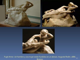 Fugit Amor. Un hombre y una mujer están fundidos en un abrazo. Auguste Rodin. 1886. Bronce. 