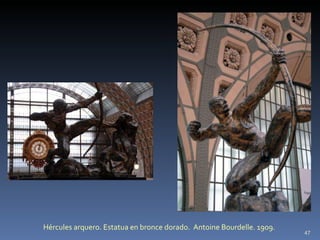 Hércules arquero. Estatua en bronce dorado.  Antoine Bourdelle. 1909.  