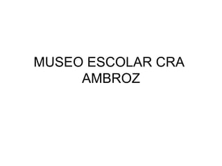 MUSEO ESCOLAR CRA  AMBROZ 