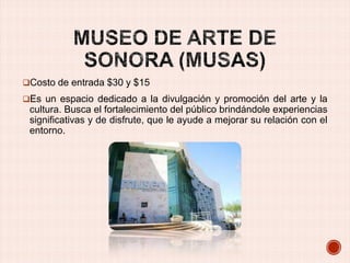 Costo de entrada $30 y $15
Es un espacio dedicado a la divulgación y promoción del arte y la

cultura. Busca el fortalecimiento del público brindándole experiencias
significativas y de disfrute, que le ayude a mejorar su relación con el
entorno.

 