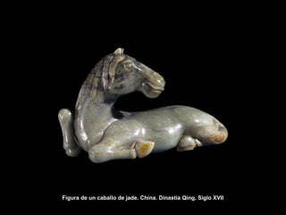 Figura de un caballo de jade. China. Dinastía Qing. Siglo XVII
 