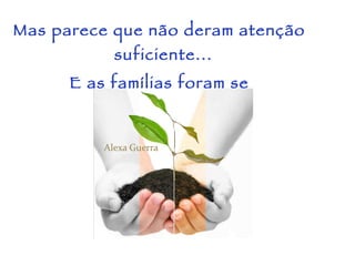 Mas parece que não deram atenção suficiente...  E as famílias foram se extinguindo... 