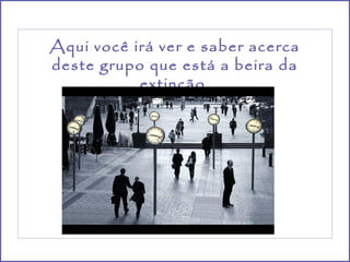 Aqui você irá ver e saber acerca
deste grupo que está a beira da
           extinção.
 
