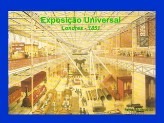 Exposição Universal Londres - 1851 Fonte: La revue 33 Exposição Universal Londres - 1851 