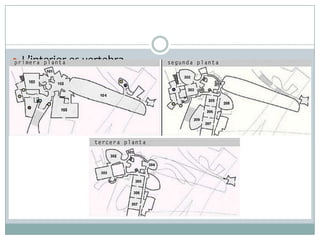  L’interior es vertebra

a partir de l’enorme
vestíbul de 50 m.
d’alçada, al voltant
del qual s’articulen
els tres nivells de
sales
expositives,
connectades
per
mitjà de passarel·les
curvilínies, ascensors
envidrats i torres
d’escales.

 