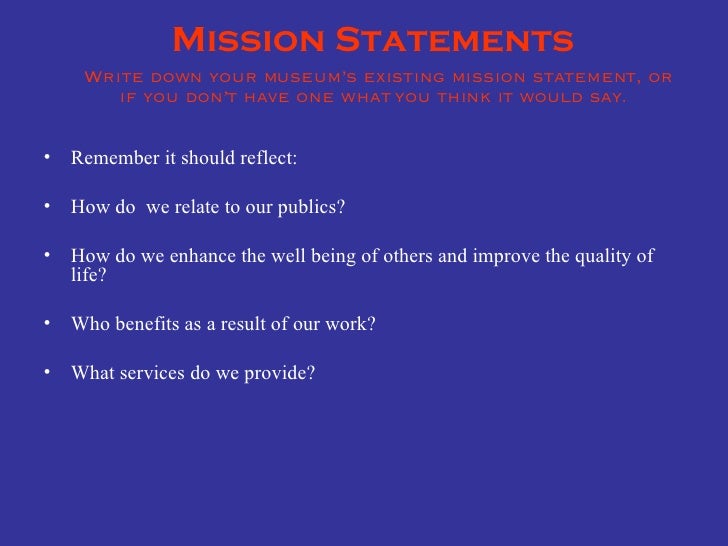 Museum Mission Statements