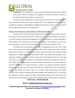 Sample Report on Importance of Museum, Heritage and Cultural Tourism | PDF