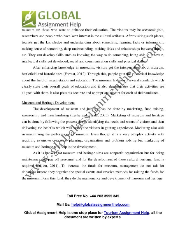 Sample Report on Importance of Museum, Heritage and Cultural Tourism