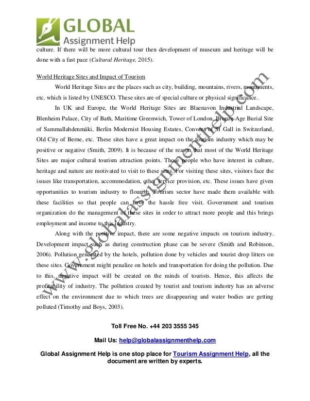 Sample Report on Importance of Museum, Heritage and Cultural Tourism