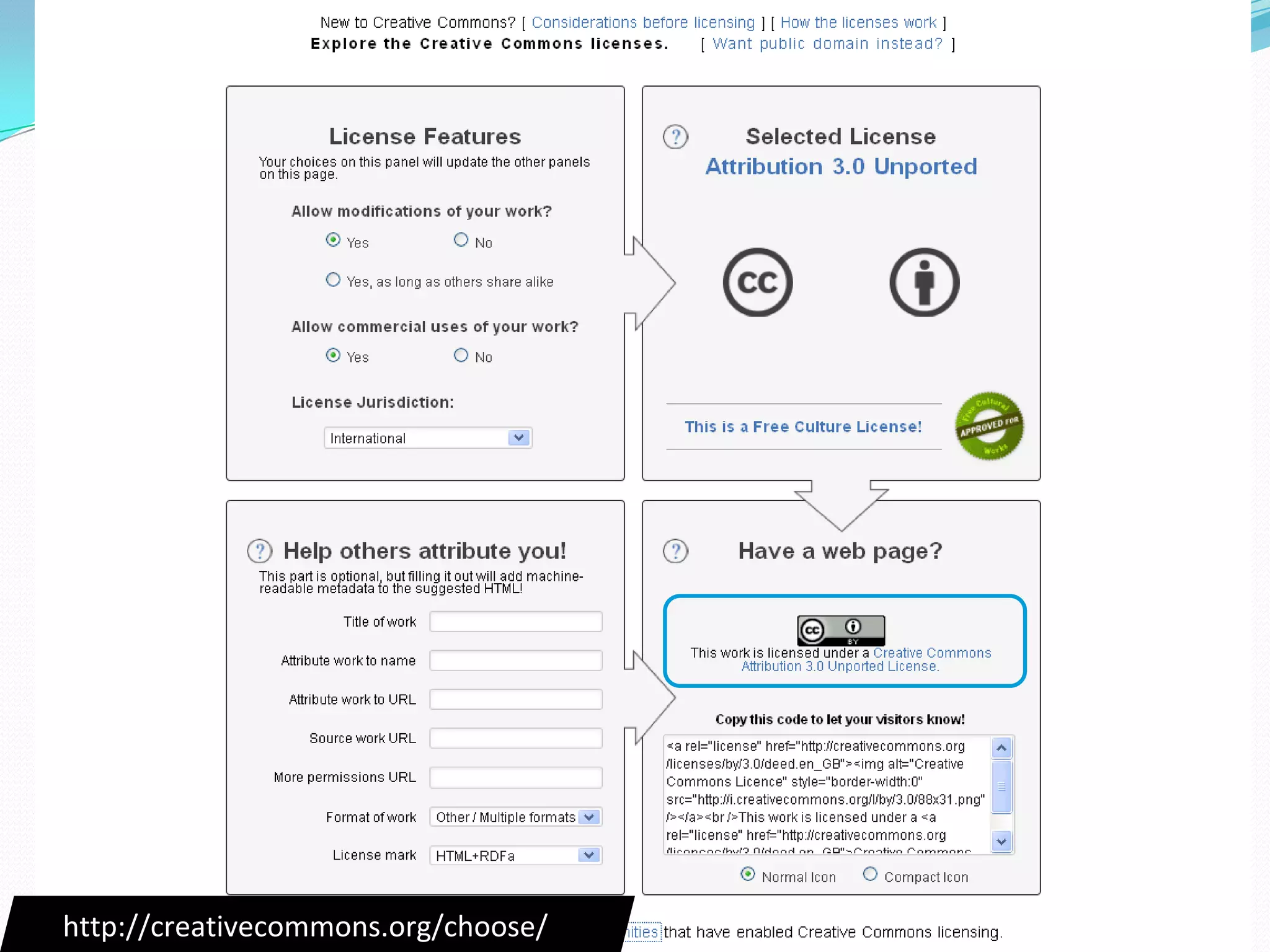 http://creativecommons.org/choose/
 