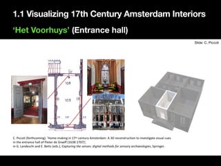 1.1 Visualizing 17th Century Amsterdam Interiors
‘Het Voorhuys’ (Entrance hall)
C.	Piccoli	(forthcoming).	‘Home-making	in	...