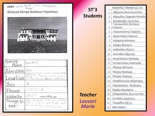 ST’3
Students
Teacher
Louvari
Maria
 