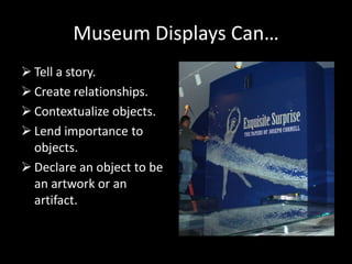 A Kuba woman’s wrapper, a Zande hunting net and a metal currency from Zairein the “Art Gallery Display” 