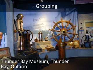 The location of displays.