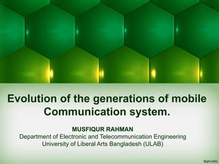 Evolution of the generations of mobile Communication system. | PPT