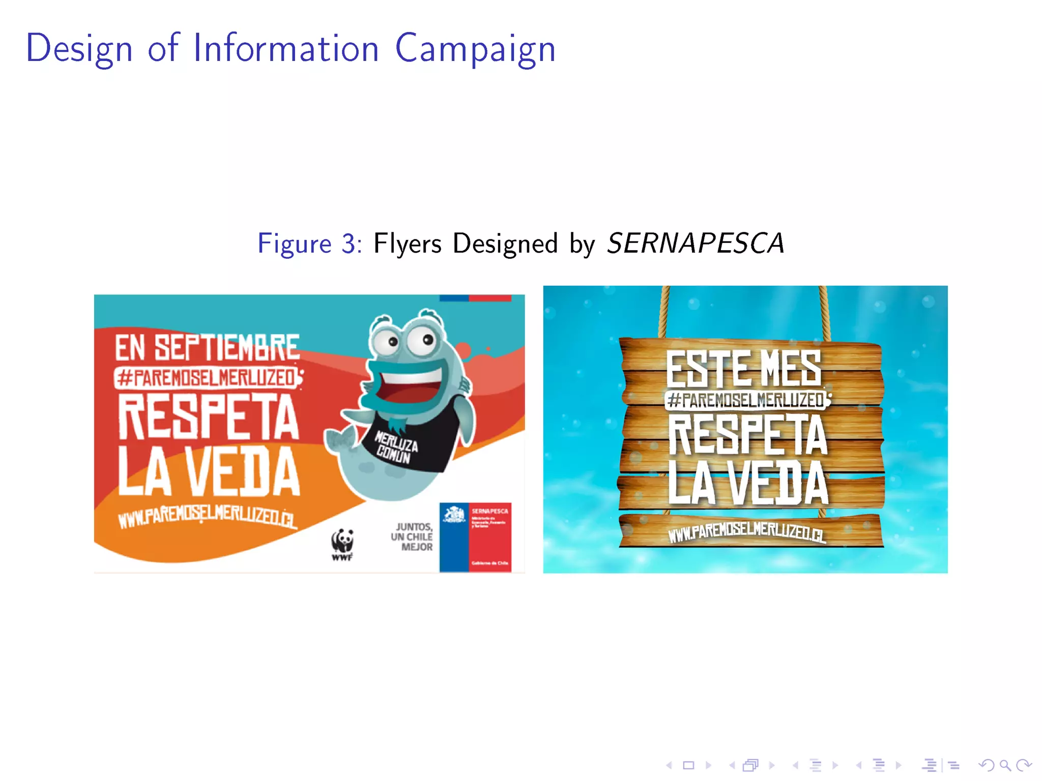 Design of Information Campaign
Figure 3: Flyers Designed by SERNAPESCA
 
