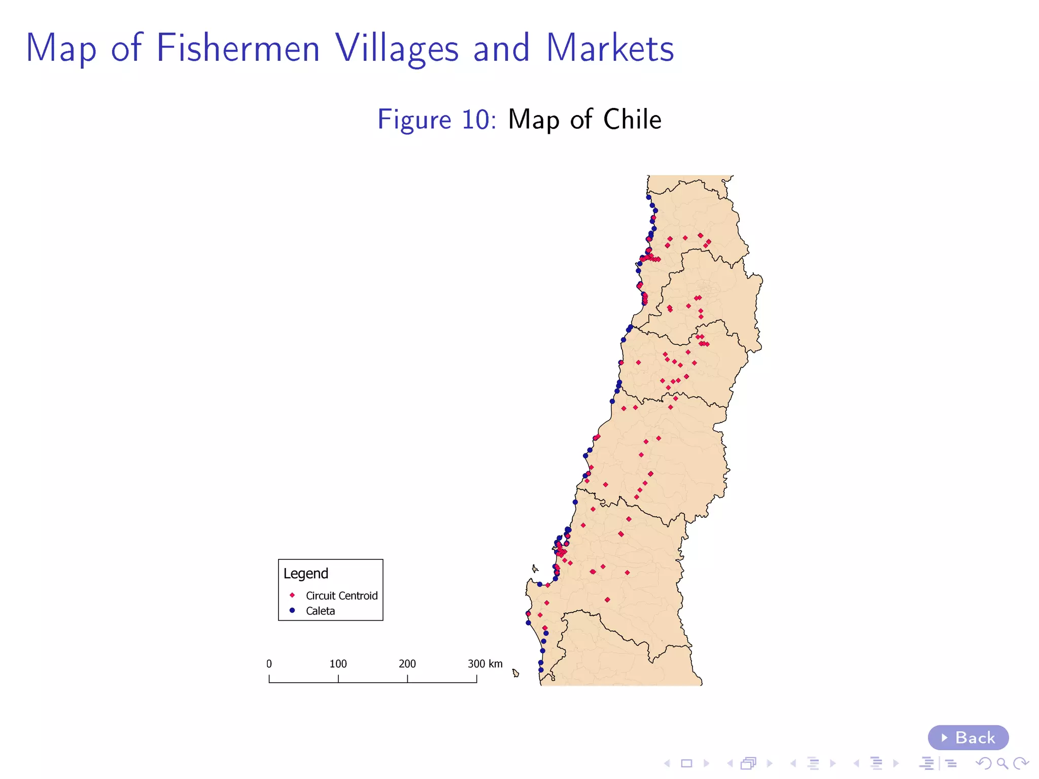 Map of Fishermen Villages and Markets
Figure 10: Map of Chile
Back
 