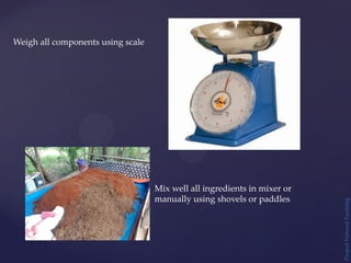 Project
Natural
Farming
Weigh all components using scale
Mix well all ingredients in mixer or
manually using shovels or paddles
 