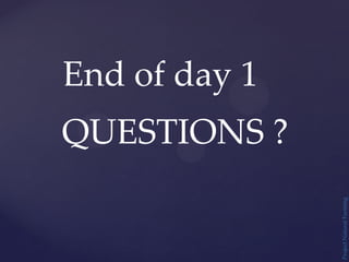 Project
Natural
Farming
End of day 1
QUESTIONS ?
 