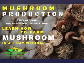Day 1 Introduction To Mushrooms
History
Different Groups Of Fungi And Mushrooms
Nutritional Values In Mushrooms Cultivated...