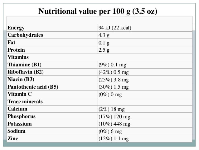 NUTRITIONAL VALUE OF MUSHROOMS PDF NUTRITIONAL VALUE OF MUSHROOMS PDF