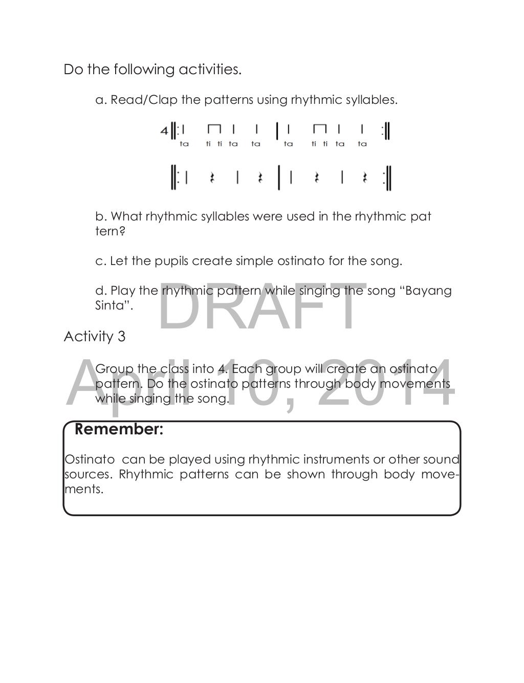 K TO 12 GRADE 3 LEARNING MATERIAL IN MUSIC