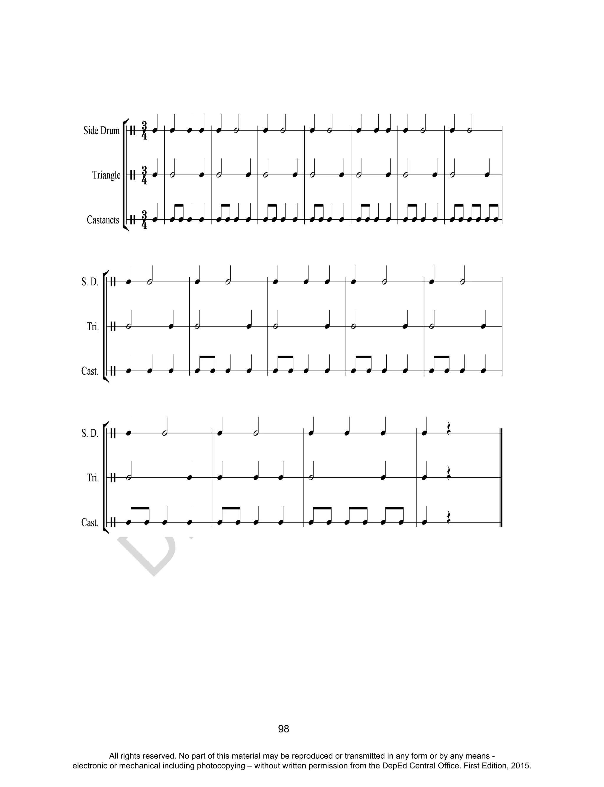 D
EPED
C
O
PY
98
All rights reserved. No part of this material may be reproduced or transmitted in any form or by any means -
electronic or mechanical including photocopying – without written permission from the DepEd Central Office. First Edition, 2015.
 