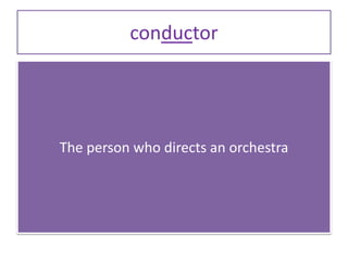 conductor
The person who directs an orchestra
 