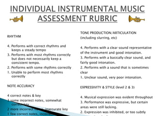 Music Assessment Through Performance | PPT