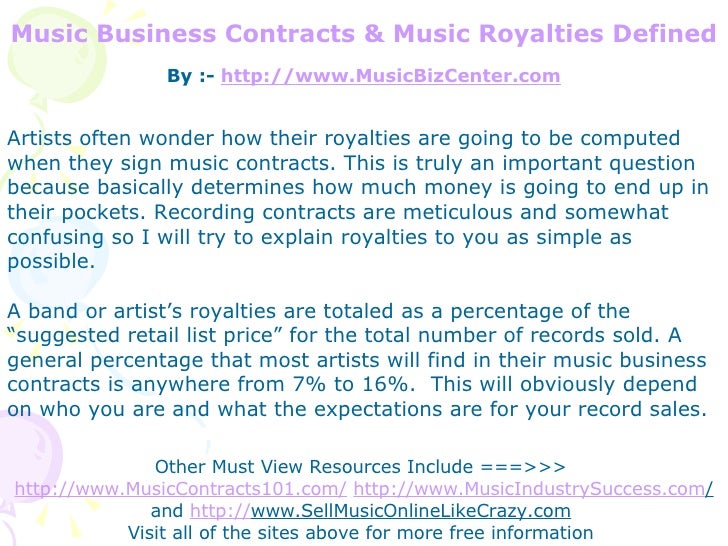 Music Business Contracts & Music Royalties Defined