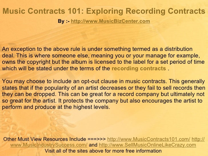 Music Contracts 101: Exploring Recording Contracts