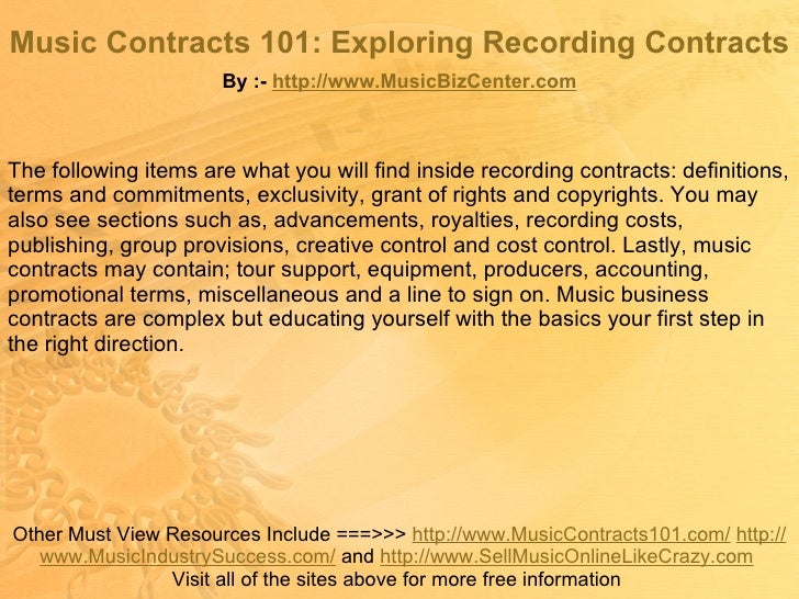 Music Contracts 101 Exploring Recording Contracts