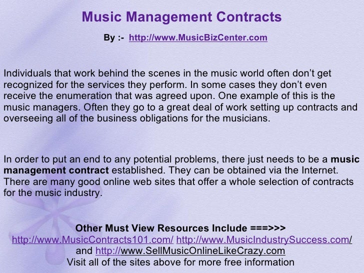 music management contract