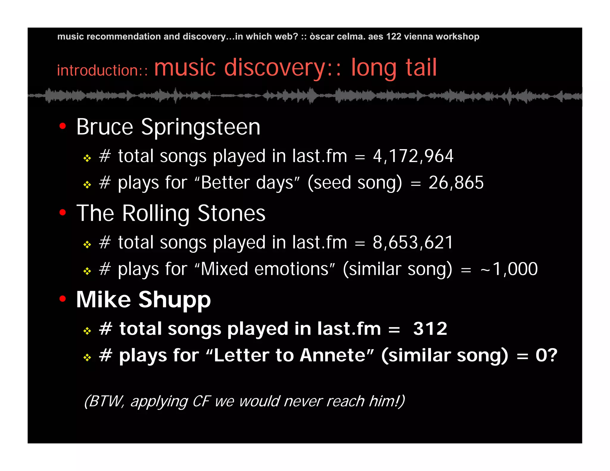 Music Recommendation and Discovery in...which Web?