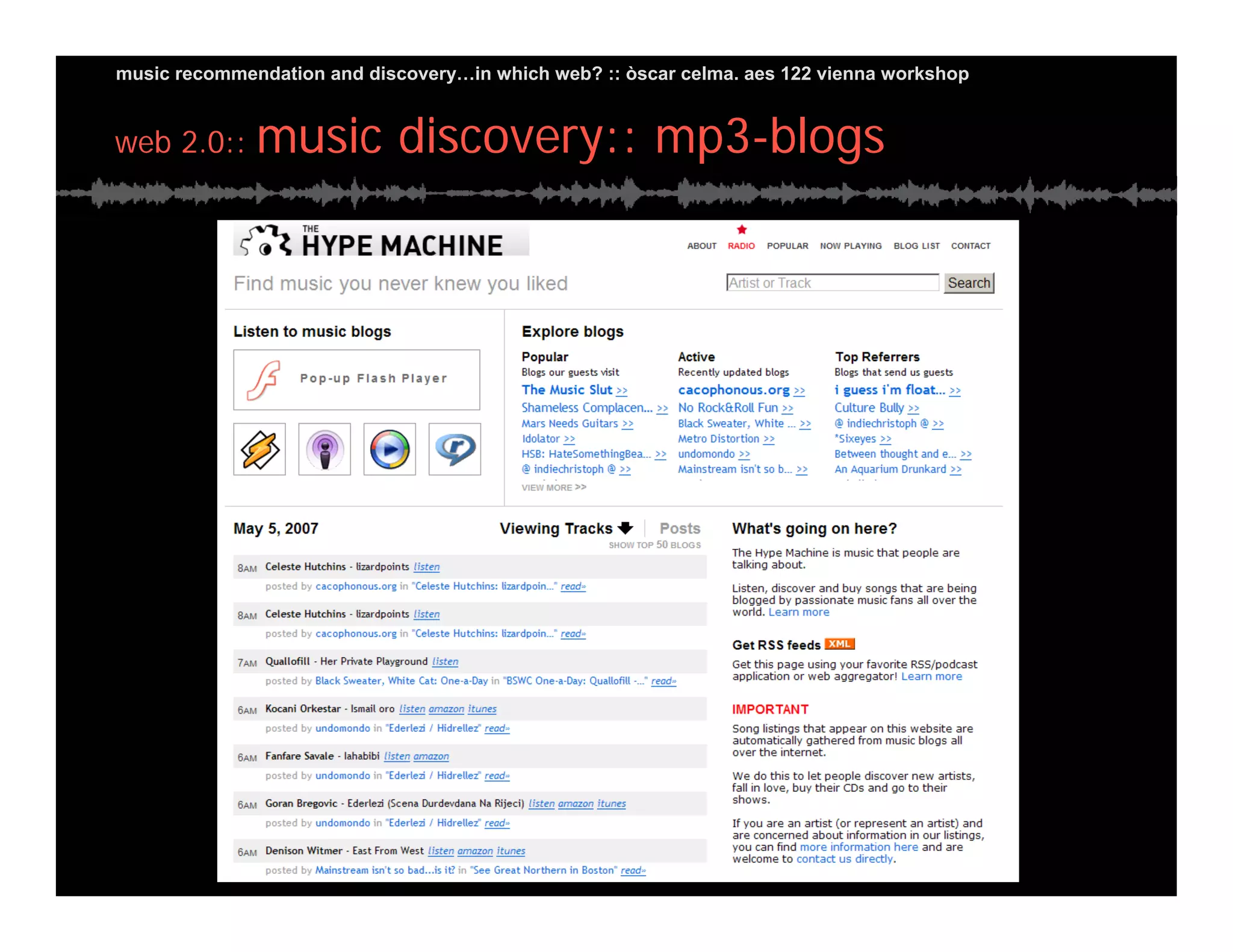 Music Recommendation and Discovery in...which Web?