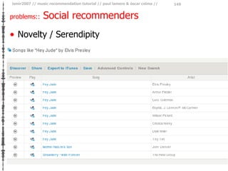 problems::  Social recommenders <ul><li>Novelty / Serendipity </li></ul>