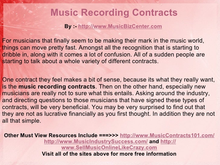 Music Recording Contracts