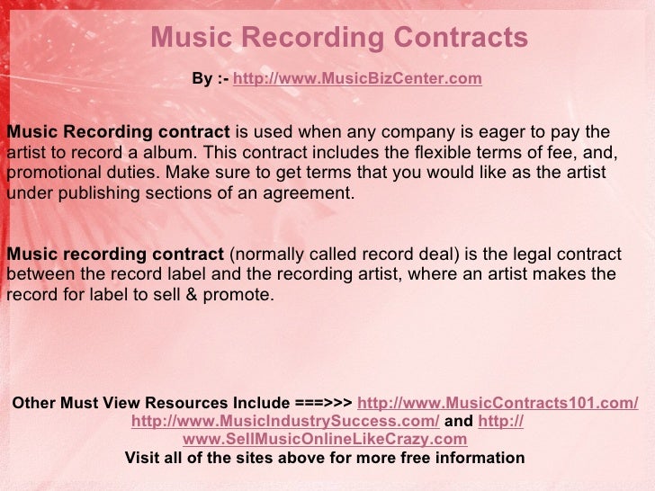 Music Recording Contracts