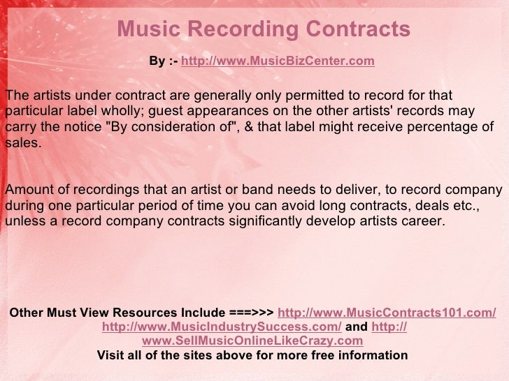 Music Recording Contracts