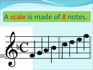 c b A  scale  is made of  8  notes.  DO 