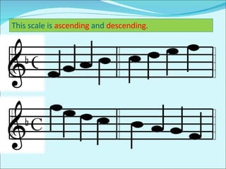 This scale is  ascending  and  descending . b b C C 
